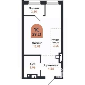 Студия квартира, вторичка, 29м2, 12/26 этаж