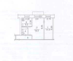 2-к квартира, вторичка, 43м2, 3/3 этаж