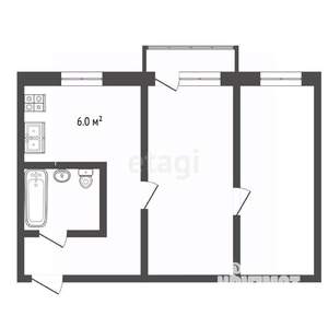 2-к квартира, вторичка, 44м2, 5/5 этаж