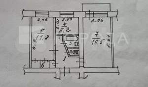 2-к квартира, вторичка, 42м2, 4/5 этаж