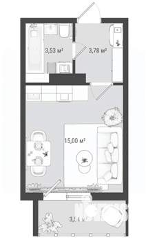 Студия квартира, вторичка, 26м2, 11/16 этаж