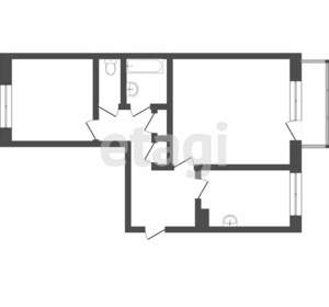 2-к квартира, вторичка, 54м2, 6/9 этаж