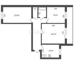 3-к квартира, вторичка, 61м2, 4/9 этаж