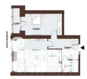 Студия квартира, сданный дом, 60м2, 2/8 этаж