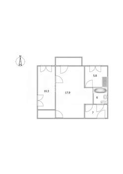 2-к квартира, вторичка, 41м2, 5/5 этаж