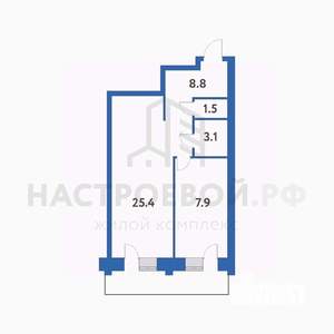 2-к квартира, вторичка, 46м2, 5/10 этаж