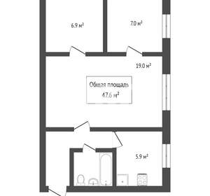 3-к квартира, вторичка, 47м2, 1/2 этаж