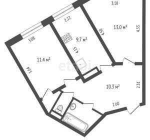2-к квартира, вторичка, 44м2, 6/12 этаж