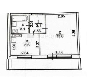 1-к квартира, вторичка, 26м2, 8/10 этаж