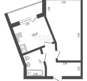 1-к квартира, вторичка, 32м2, 3/12 этаж