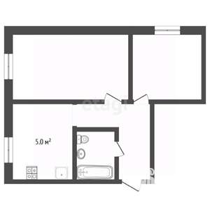 2-к квартира, вторичка, 37м2, 1/5 этаж