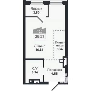 Студия квартира, вторичка, 29м2, 13/26 этаж