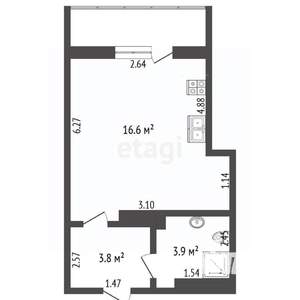 Студия квартира, вторичка, 24м2, 14/18 этаж