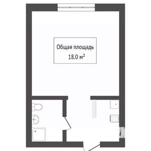 Студия квартира, вторичка, 18м2, 1/5 этаж