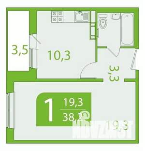 1-к квартира, вторичка, 36м2, 8/10 этаж
