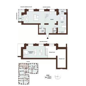 2-к квартира, строящийся дом, 131м2, 8/8 этаж