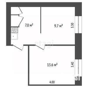 2-к квартира, вторичка, 31м2, 2/5 этаж