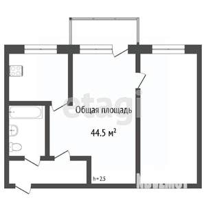 2-к квартира, вторичка, 46м2, 3/5 этаж
