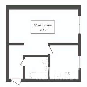 1-к квартира, вторичка, 30м2, 2/5 этаж