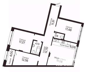 4-к квартира, вторичка, 108м2, 6/23 этаж