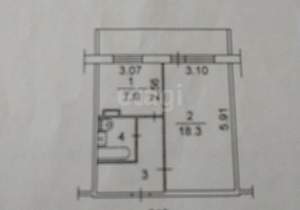 1-к квартира, вторичка, 45м2, 10/10 этаж