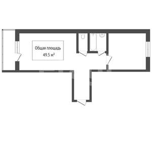 2-к квартира, вторичка, 50м2, 10/10 этаж