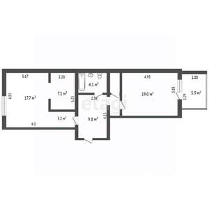 3-к квартира, вторичка, 67м2, 6/6 этаж