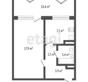 1-к квартира, вторичка, 35м2, 6/16 этаж