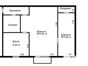 2-к квартира, вторичка, 44м2, 5/5 этаж