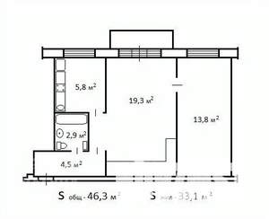 2-к квартира, вторичка, 46м2, 5/5 этаж