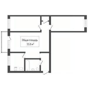 3-к квартира, вторичка, 55м2, 3/5 этаж