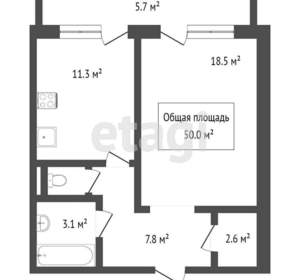 1-к квартира, вторичка, 44м2, 3/10 этаж