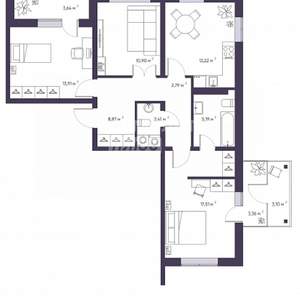 3-к квартира, вторичка, 79м2, 3/9 этаж