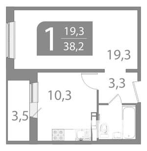 1-к квартира, вторичка, 36м2, 7/10 этаж