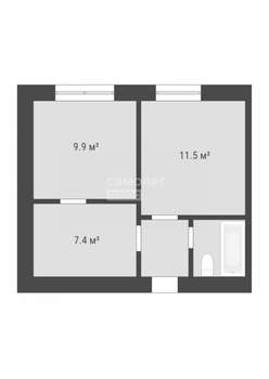 2-к квартира, вторичка, 34м2, 1/9 этаж