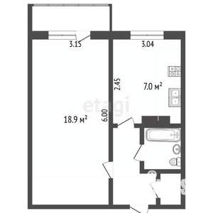 1-к квартира, вторичка, 37м2, 9/9 этаж