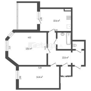 2-к квартира, вторичка, 65м2, 4/6 этаж