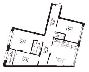 4-к квартира, вторичка, 106м2, 6/23 этаж