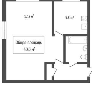 1-к квартира, вторичка, 30м2, 4/5 этаж