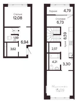 2-к квартира, вторичка, 72м2, 2/22 этаж