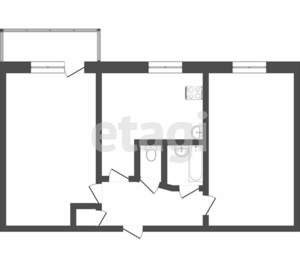 2-к квартира, вторичка, 54м2, 8/9 этаж