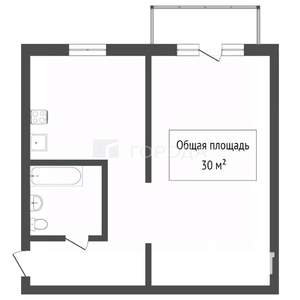 1-к квартира, вторичка, 30м2, 4/5 этаж