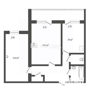 2-к квартира, вторичка, 45м2, 2/9 этаж