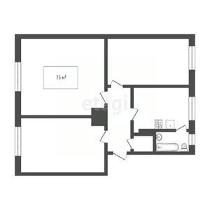 3-к квартира, вторичка, 75м2, 1/3 этаж