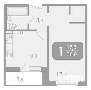 1-к квартира, вторичка, 36м2, 9/10 этаж
