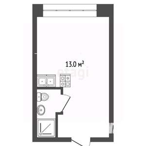 Студия квартира, вторичка, 13м2, 1/5 этаж