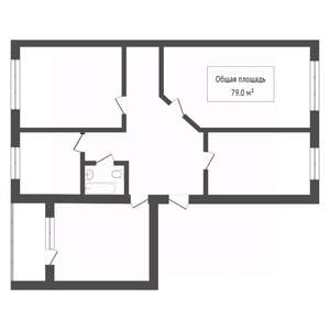 4-к квартира, вторичка, 80м2, 1/17 этаж