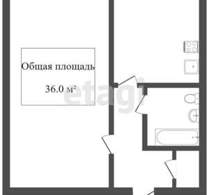 1-к квартира, вторичка, 37м2, 1/10 этаж
