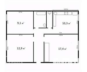 3-к квартира, вторичка, 63м2, 1/1 этаж