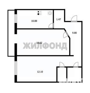 2-к квартира, вторичка, 64м2, 1/17 этаж